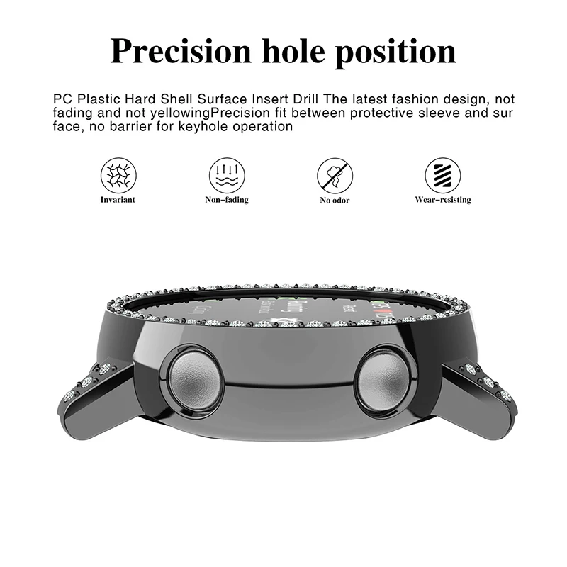 Laforuta Алмазный ПК Защитный чехол для Samsung galaxy watch active/SM R500 anti fall землетрясение