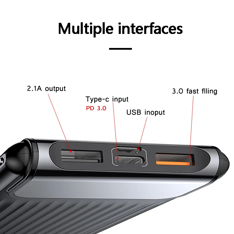 Quick Charge 3,0 10000mAh power Bank lcd 10000 MAh QC3.0 портативное Внешнее зарядное устройство для мобильного телефона