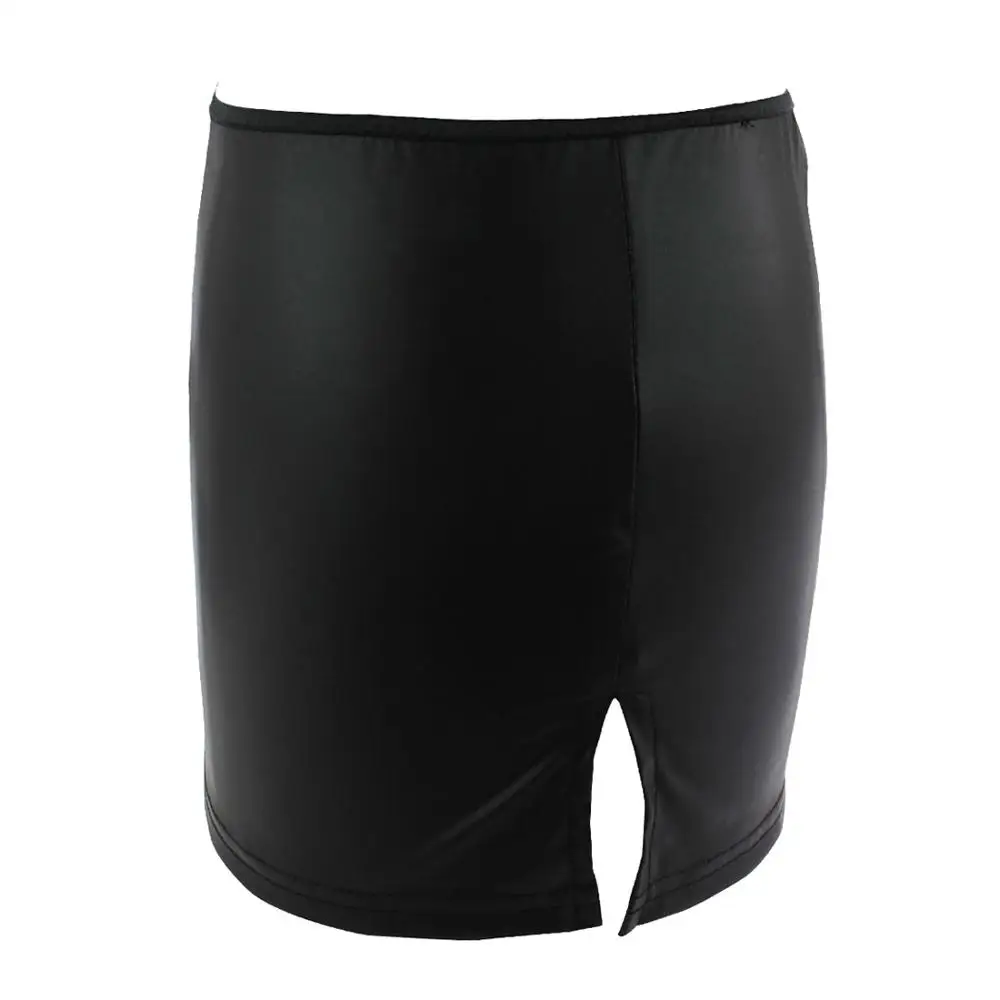 Женский костюм из латексной мини юбки и g стринги сексуальные кожаные вечерние