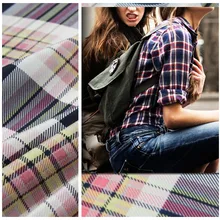 110 см клетчатая шелковая ткань с принтом 16 мм крепдешин шелковая ткань метр летняя рубашка платье креп ткань шелковая ткань