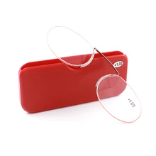 Очки для чтения 1.0 до 4.0 Портативный кошелек читателю случае зажим для носа на мини очки для чтения с случае