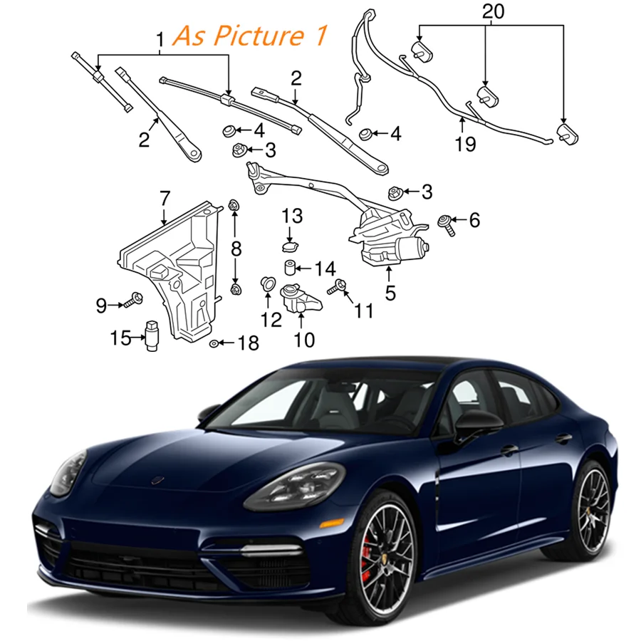 Набор подлинный OEM лобовое стекло стеклоочистителей 971998001 подходит для- Porsche Panamera