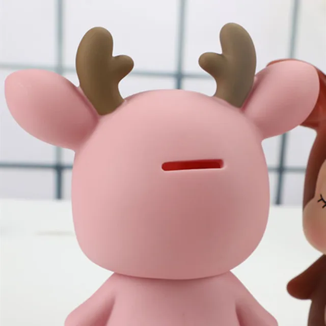Cartoon Deer Piggy Bank Cute Animal Fall-proof Vinyl Children Savings Toys Kids Boy Girl Birthday Gift 6