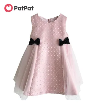 

PatPat 2020 New Spring and Summer Baby Girls 0 to 2 Years Old Sleeveless Bow Mesh Sleeveless Dresses Baby Girl Kids Clothes