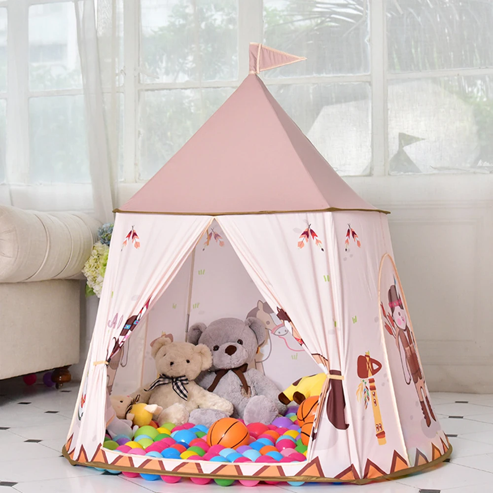 Kid Tent Portable Princess Castle Children Tent Teepee Foldable Play House Toys Tent Birthday Christmas Gift 3