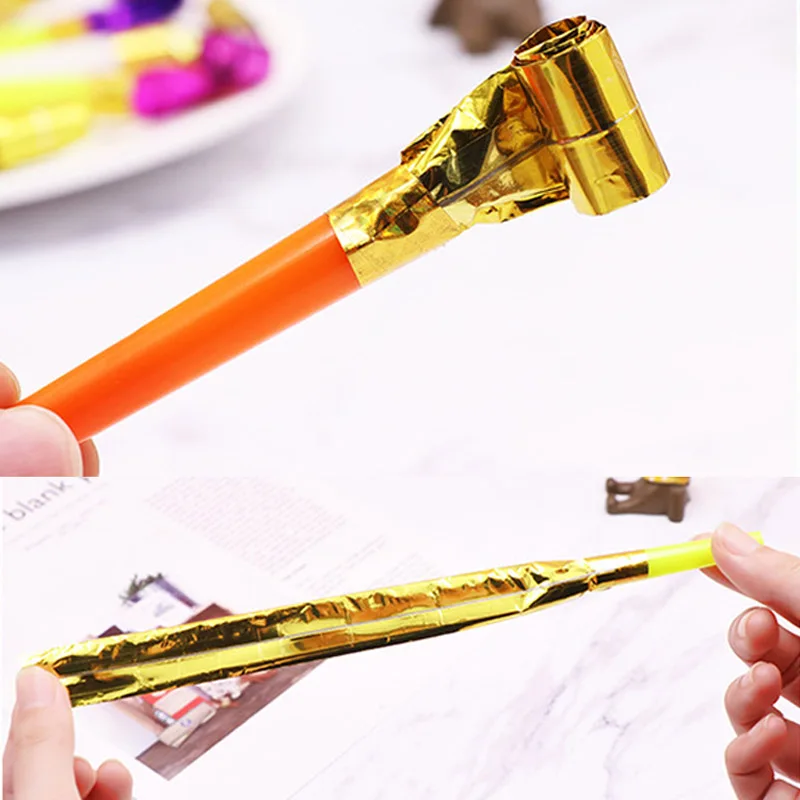 10 шт./партия забавные выдувные свистки день рождения выдувные Свадебные торжества Noice Maker детские игрушки высокого качества