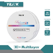 

Yilink 95×22mm Zirkon zahn system(95mm) thickness 22mm——for dental lab CAD/CAM