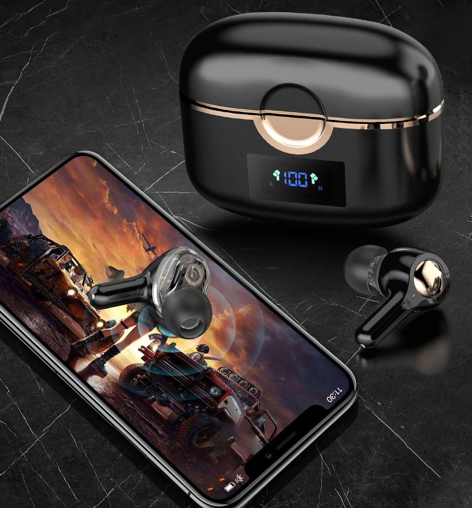 هندزفری دابل درایو وایرلس نویز کنسل ضد آب TiYiViRi Bluetooth Earbuds Double Drive 16 H7f885a92371b4538a90c283c6748d85fA