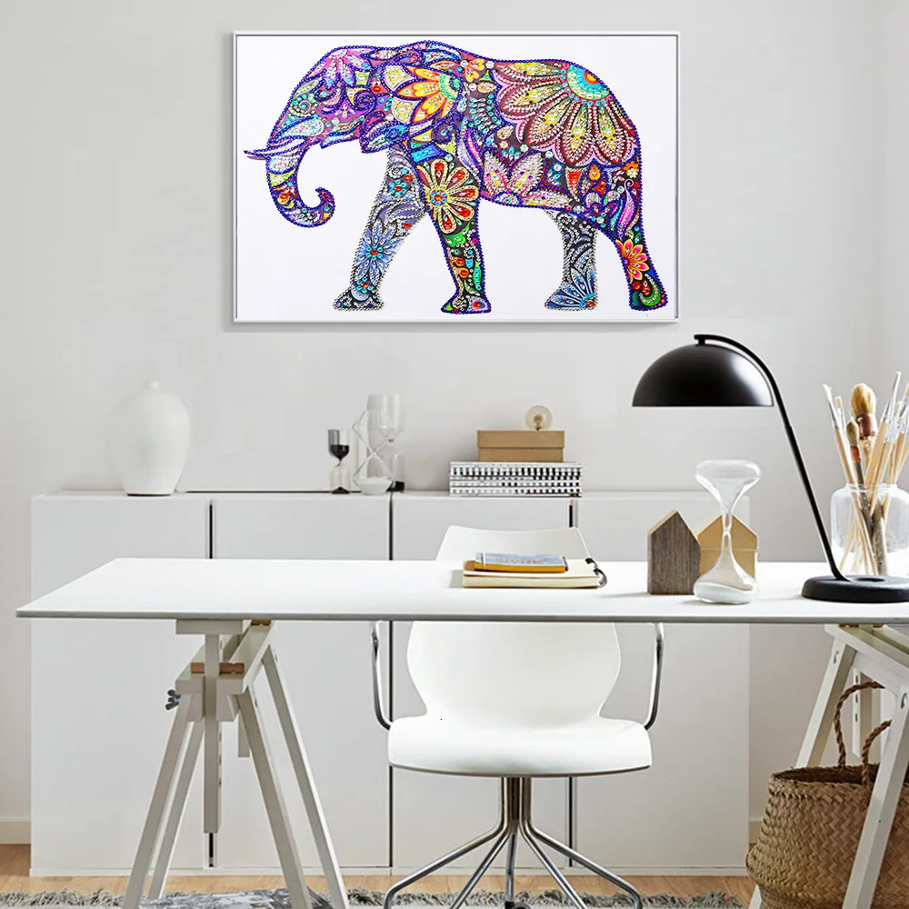 Huacan специальная форма алмазная вышивка крестиком слон Бриллиантовая мозаика с животным 5D Diy украшение дома картина Стразы
