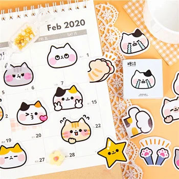 

45pcs Kawaii Kitty Stickers Set Cartoon Cute Cat Claw Star Sticker Decoration Adhesive Post Diary Album Gift Sealing Paste F536