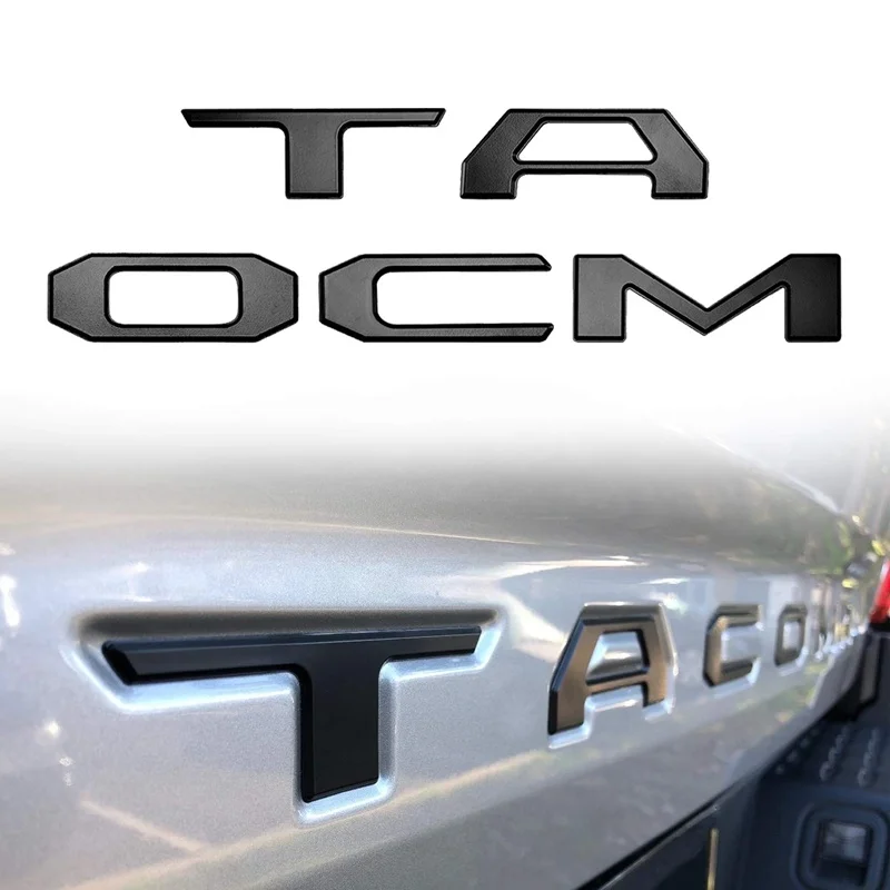 thumbnail interactive-video image 1 of 3D Tailgate Letters For Tacoma 2024-2025 - Matte Black Raised Emblem Badges | Easy Installation Adhesive Backing 1 of 5
