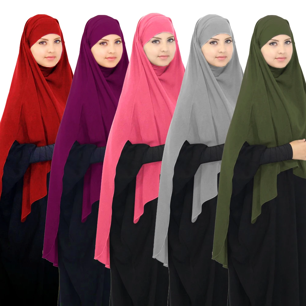 

Full Cover Muslim Women One Piece Overhead Hijab Amira Khimar Scarf Pull On Ready Instant Headwrap Niquab Prayer Middle East New