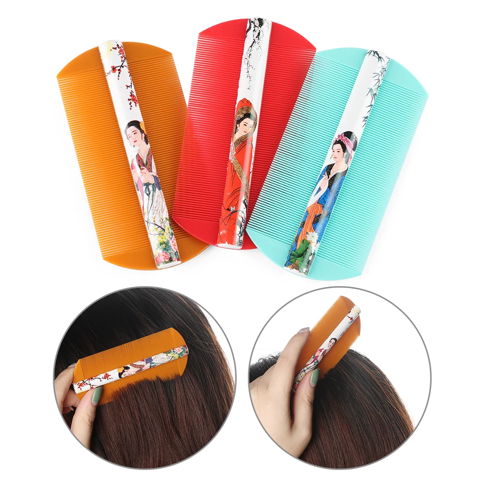 

1/2pcs Four Beauty Picture Sided Dandruff Hair Care brush Both Sides with China Ancient Styling Tools Lice Comb Encryption Grate