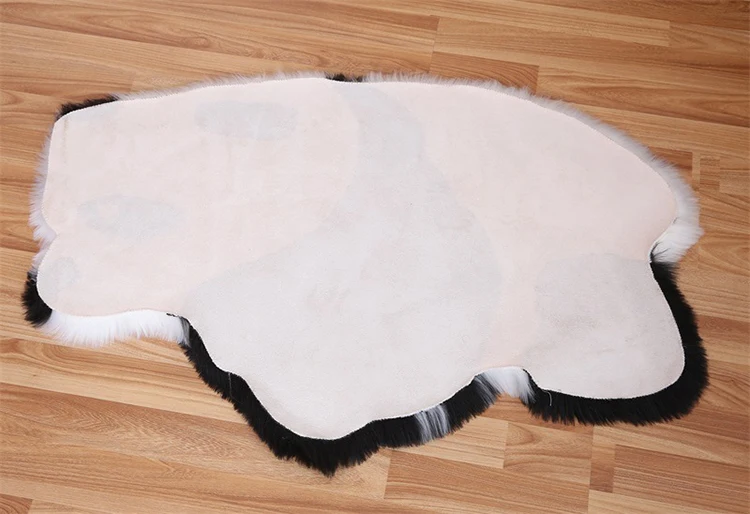Панда мультфильм коврики с узором длинные волосы плюшевые черные белые ковры для спальни Гостиная милый коала пол подкладка для украшения дома