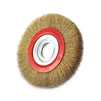 

New 1 PCS Copper Plated Yellow Wire Flat Brush Curve Wire Outer Diameter 150mm Inner Hole 32mm Thickness 20mm Grinding Head