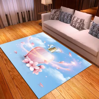 

Girl Perfume Bags High Heels Print Bedroom Carpet Coffee Table Polyester Mats Area Rugs Bathroom Non Slip Mats Bedroom Floor Mat