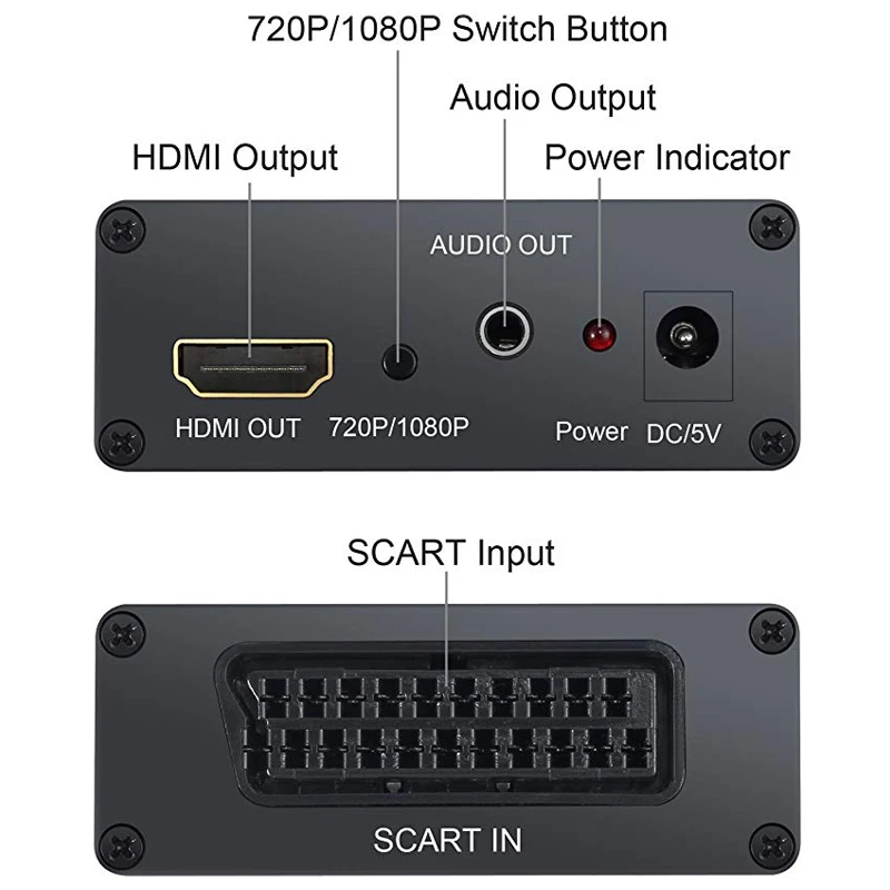 ESYNiC SCART в HDMI конвертер 1080P 3 5 мм наушники стерео аудио видео адаптер для смартфонов