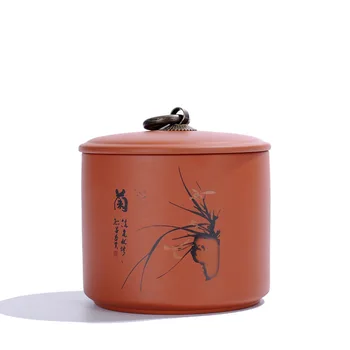 

Chinese Style Tea Storage Container Kitchen Ceramic Canister 1 Piece Food Container Portable Tea Box Sealed Sugar Candy Jar