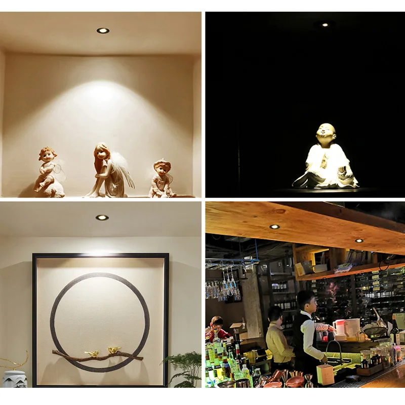 1W 3W LED Recessed Cabinet Mini Spot Light AC85-265V Downlight DC12V Jewelry Show Led Light Bulb Room Ceiling Lamp 5