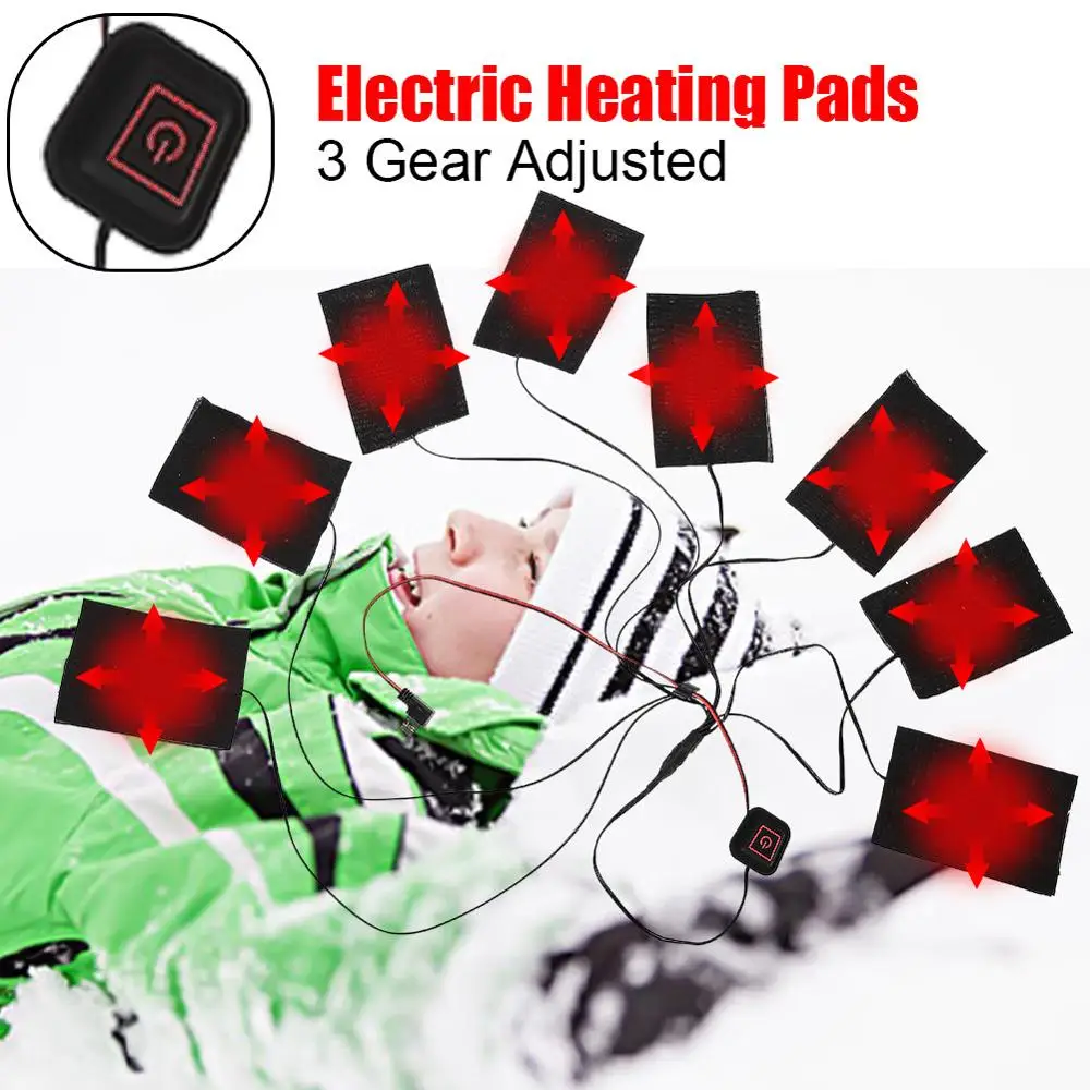 

1 Set Carbon Fiber USB Heating Vest Pad Heated Jacket Clothes Pad Heater Winter Warm Thermal Vest Pads