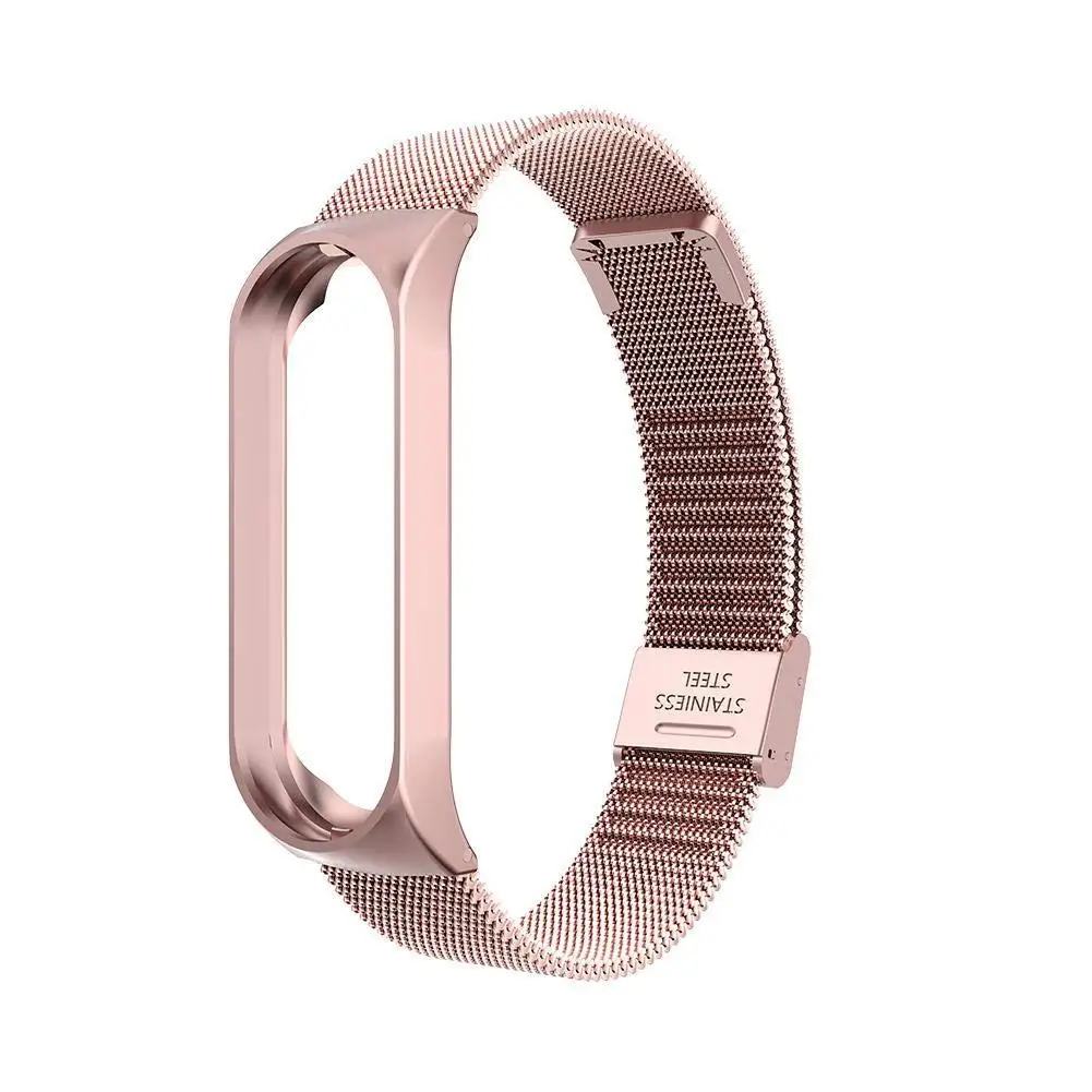 BEESCLOVER металлический ремешок из нержавеющей стали для Xiaomi Mi Band 4 Watch Band - Цвет: Rose pink