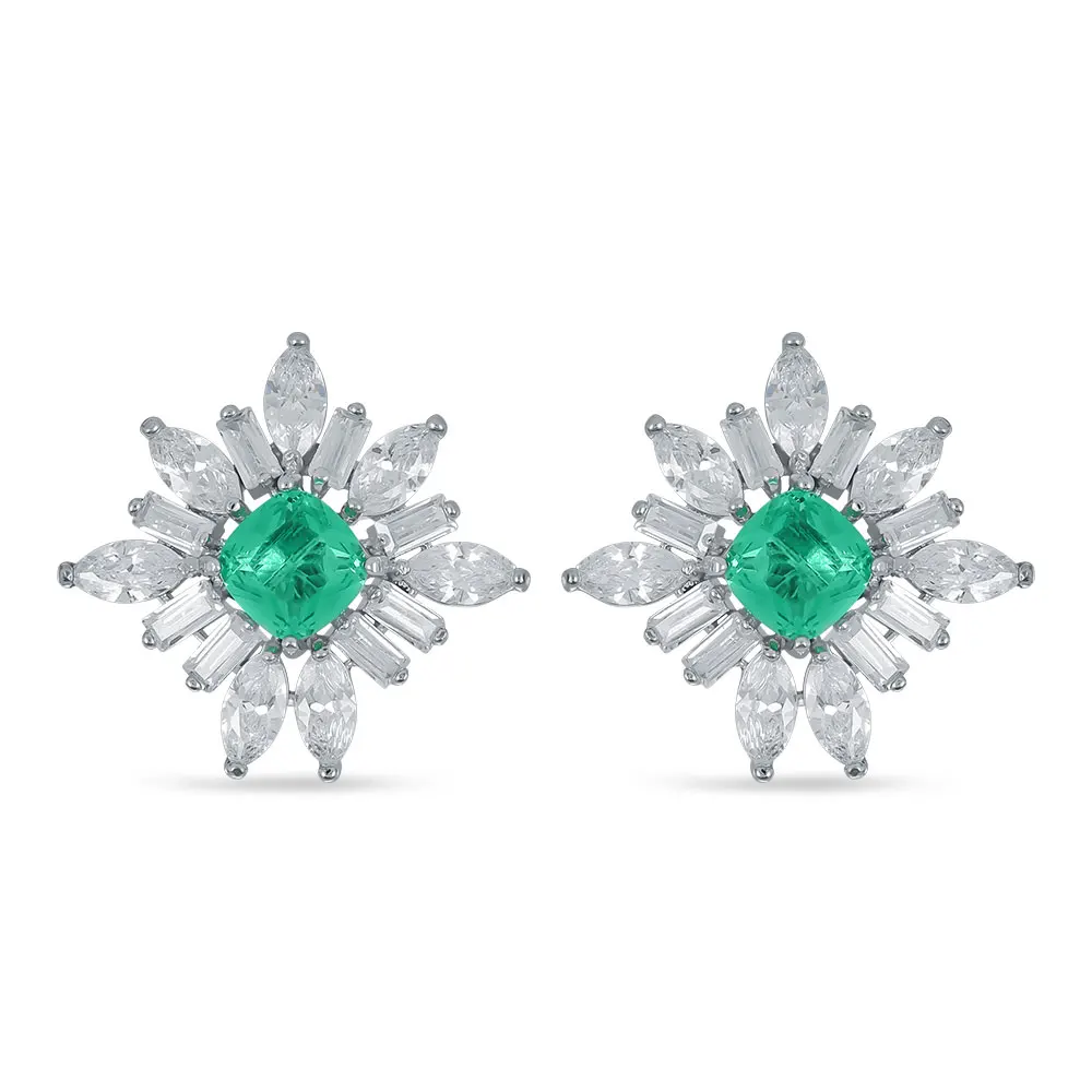 

Noble Emerald Crystal Zircon Earrings Female Fashion Temperament Ladies Earrings Jewelry Jewelry Wedding Engagement Girl Gift