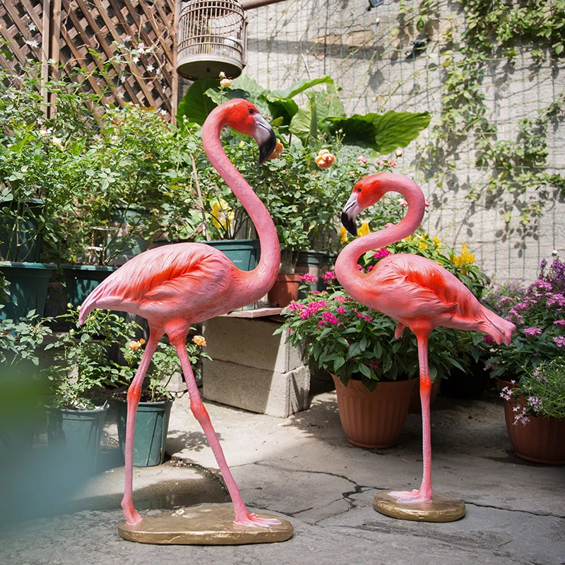 Garten Dekoration Outdoor Simulation Flamingo Tiere Skulptur Dekoration Grosse Garten Zubehor Landschaft Design Wohnkultur Garden Statues Sculptures Aliexpress