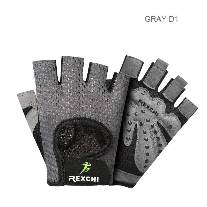Летние перчатки для верховой езды на полпальца для мужчин и женщин, Нескользящие Перчатки для фитнеса, перчатки для спорта на открытом воздухе, рыбалки, перчатки для горного велосипеда - Цвет: Gray D1