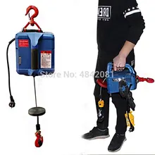 200 кг электрическая лебедка портативная электрическая ручная лебедка Тяговый блок Электрический стальной трос подъемная лебедка буксировочный трос 220 В/110 В