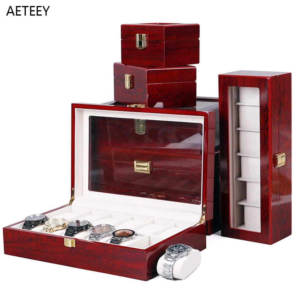 Piano with Baking Paint 6-digit 10 Digit 12 Digit Watch Box Jewelry Storage Display Box Wooden Box Correas Apple Watch Box Case