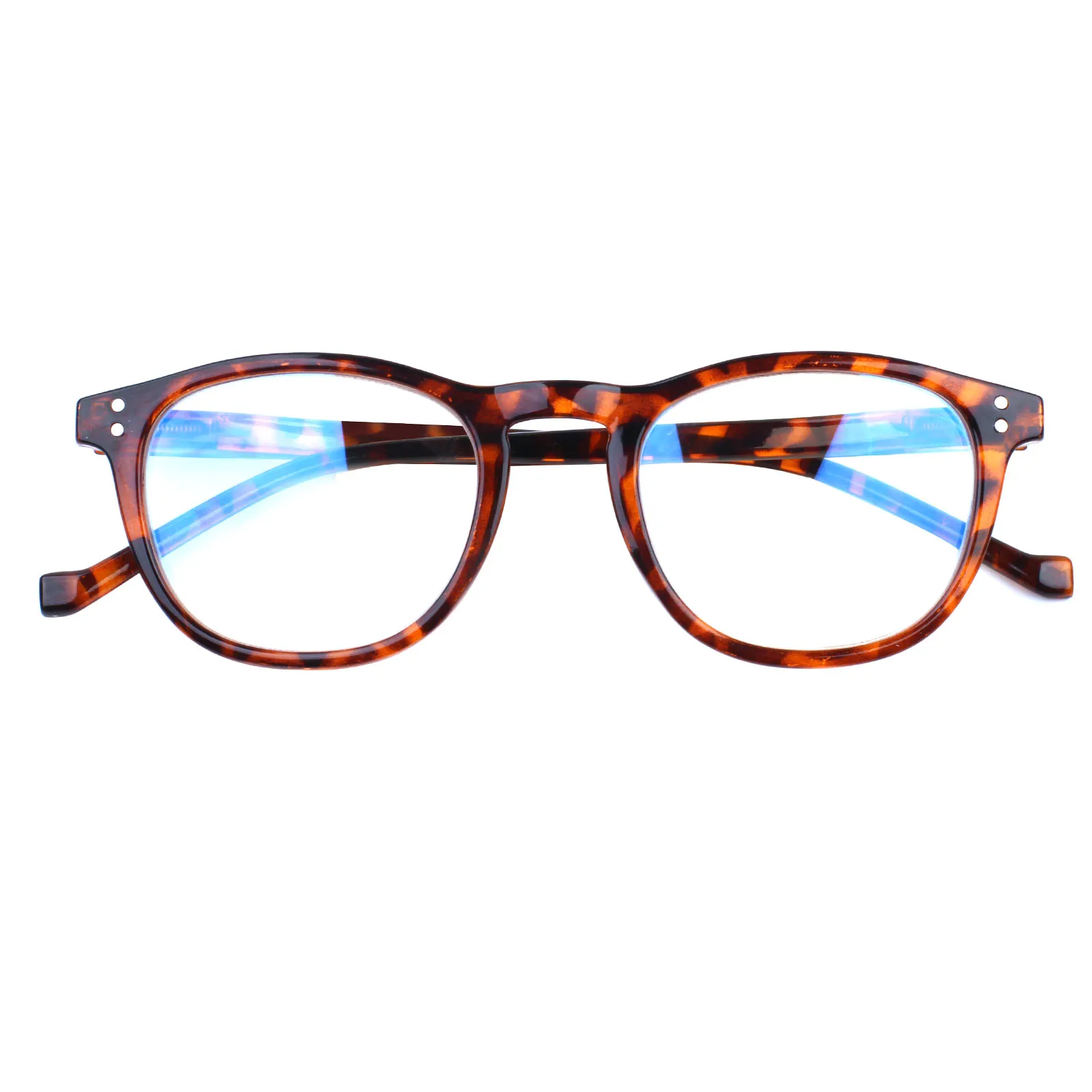 Turezing Reading Glasses Spring Hinge Men Women Blue Light Blocking Retro Round Plastic Frame Computer Reader Eyeglasses 0~400 5
