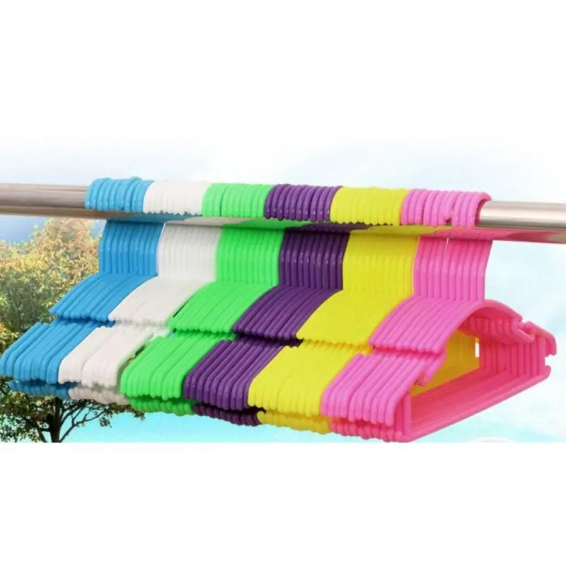 10 шт. цветные пластиковые вешалки для одежды, проволока, противоскользящая сушилка для одежды, детская вешалка, уличная сушилка для одежды