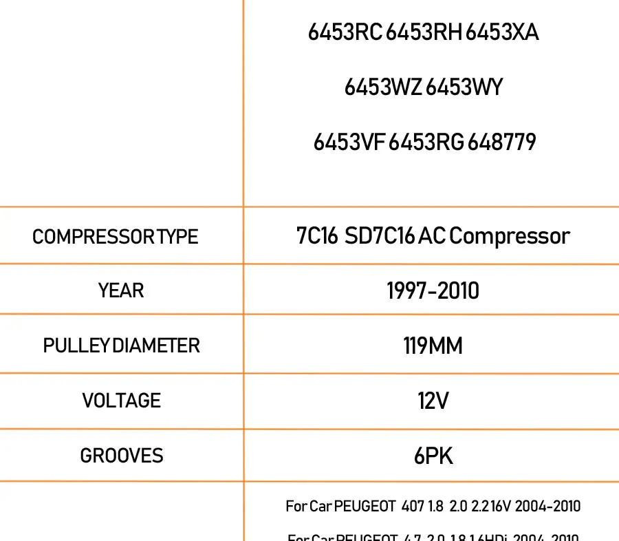 7C16 AC компрессор для peugeot 407 Citroen C5 6453WY 9656572680 6453RG 9648238480 6453RA 9660555380