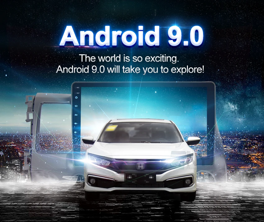 Top 10.2" IPS 2.5D Top Display Android 9 Carplay For Honda Civic 2006 2007 2008 2009 2010 2011 Radio RDS GPS Navi DSP Audio TDA7850 4