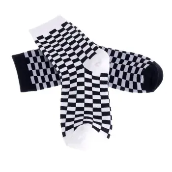 

Fashion Trends Unisex Socks Checkerboard Geometric Checkered Men Women Cotton Socks