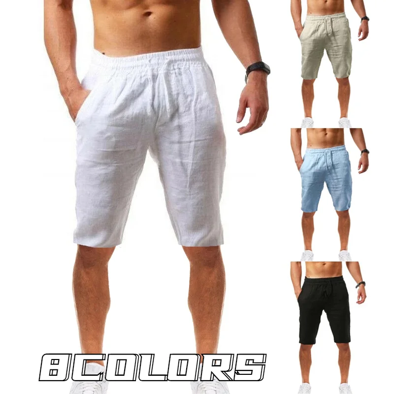 

Summer New Style Men's Casual Sports Cotton and Linen Comfortable Fashion Shorts Jogging Pants