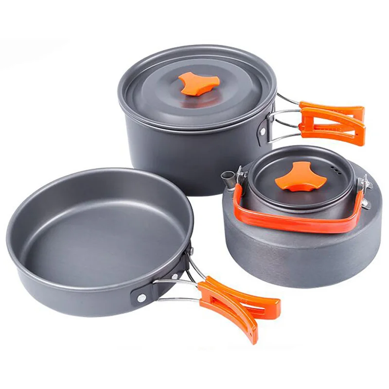 ABLB -- посуда для кемпинга, для приготовления пищи на открытом воздухе, туристический набор посуды, портативные легкие кастрюли, кастрюли