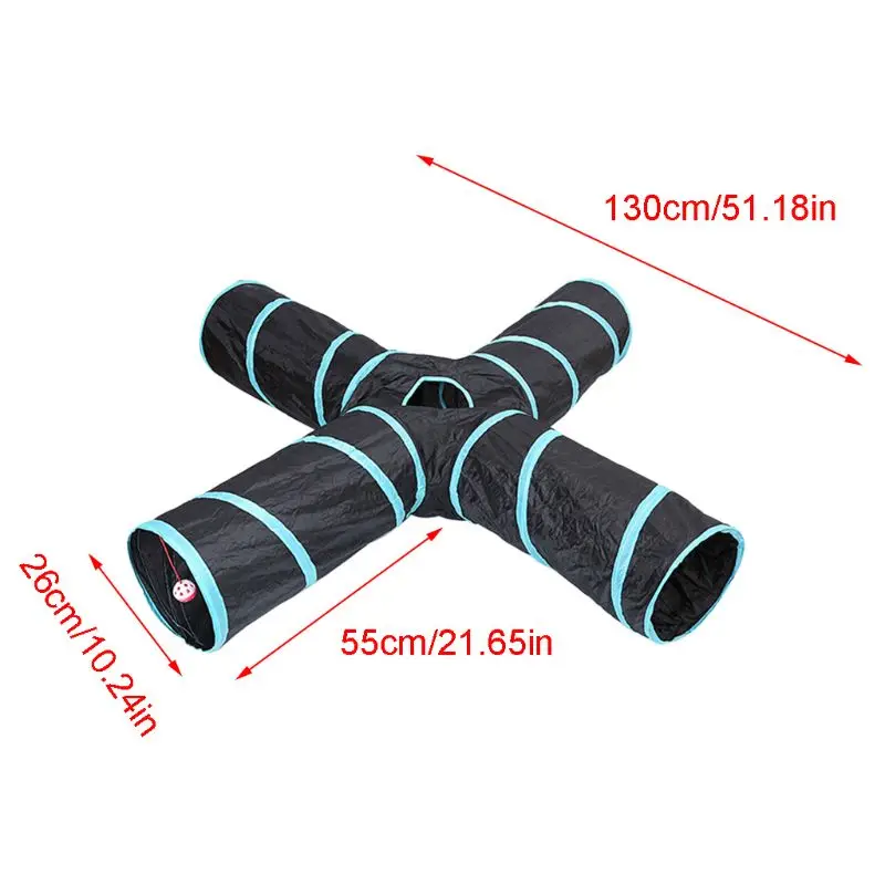 4-Way Crinkle ролик Кот туннель Котенок Играть Игрушка складной вентилируемый дизайн