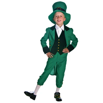 

Boy's Ireland Spirited Saint Patrick St. Patrick Day Outfit Lucky Fairy Leprechaun Costume for Girls Carnival Fantasias Outfit