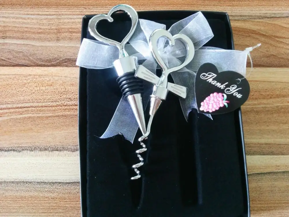 10pc Love Heart Wine Bottle Opener + Stopper Wedding Gift Favors for guests | Дом и сад