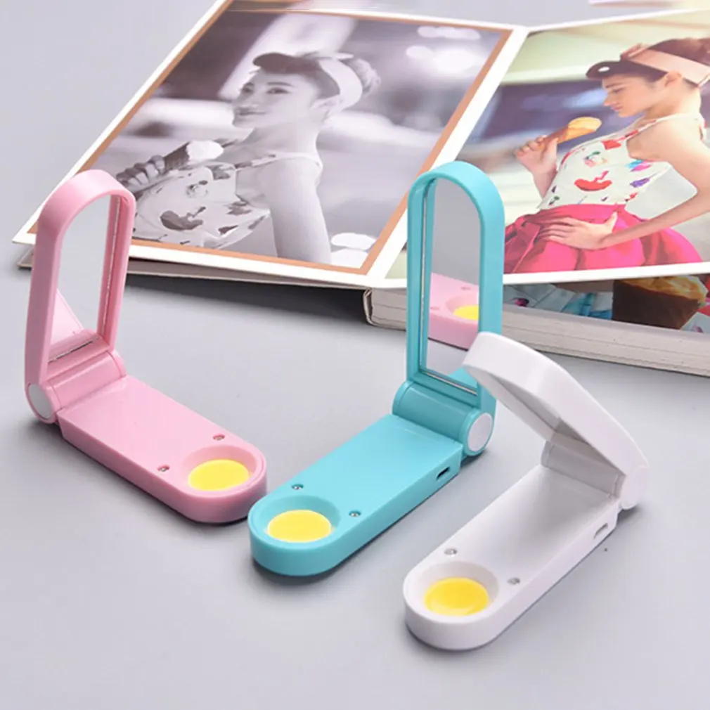 

1Pc Creative Fshion Cob Makeup Mirror Light Usb Rechargeable Night Light Portable Led Small Table Lamp