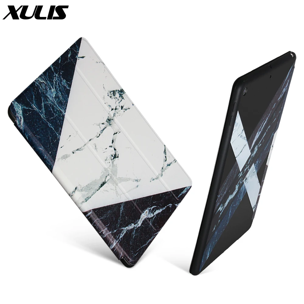 

Suitable for iPad 9.7inch case marble pattern silicone soft back PU leather smart case for iPad 5 A1475 A1476 9.7inch case 2019