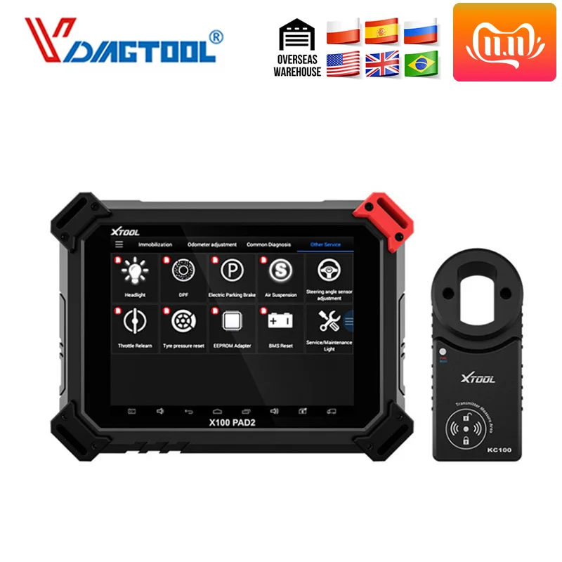 XTOOL X100 PAD2 X100 Pad 2 лучше, чем X300 Pro3 Auto Key Программист X431 Легко Diag с KC100 VW 4th и 5th IMMO