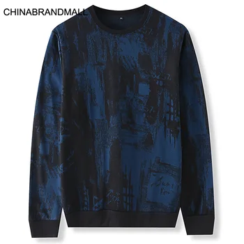 

Men Plus Fat Plus Size Sweater Fat Man Handsome Long Sleeve Top 2020 Loose Autumn Fashion