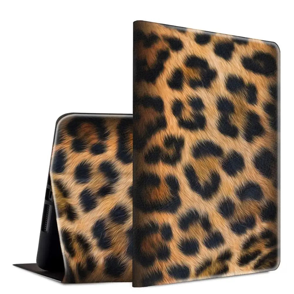 

Apple iPad Mini 5 case 7.9" 5th Gen 2019,PU Leather Folio Cover,Adjustable Stand,Auto Wake/Sleep Smart Protector-Leopard Skin
