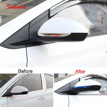 

Tonlinker Exterior rearview mirror Cover Stickers for Hyundai Solaris 2016-19 Car Styling 2 PCS Stainless steel Cover stickers