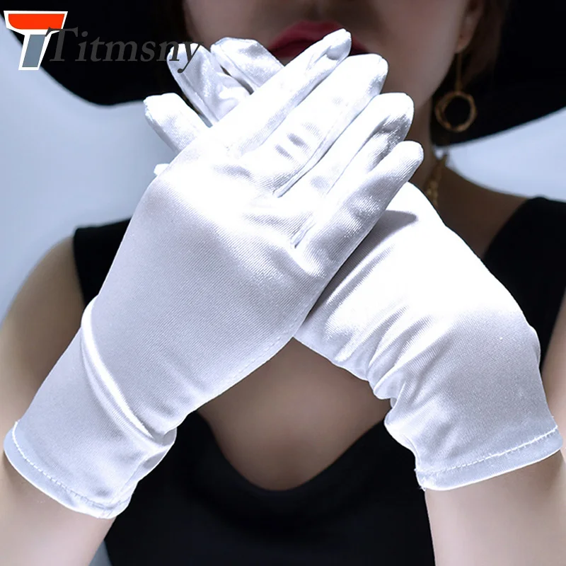 CellDeal Ladies Short Smooth Satin Wrist Gloves Great For Wedding Evening Prom