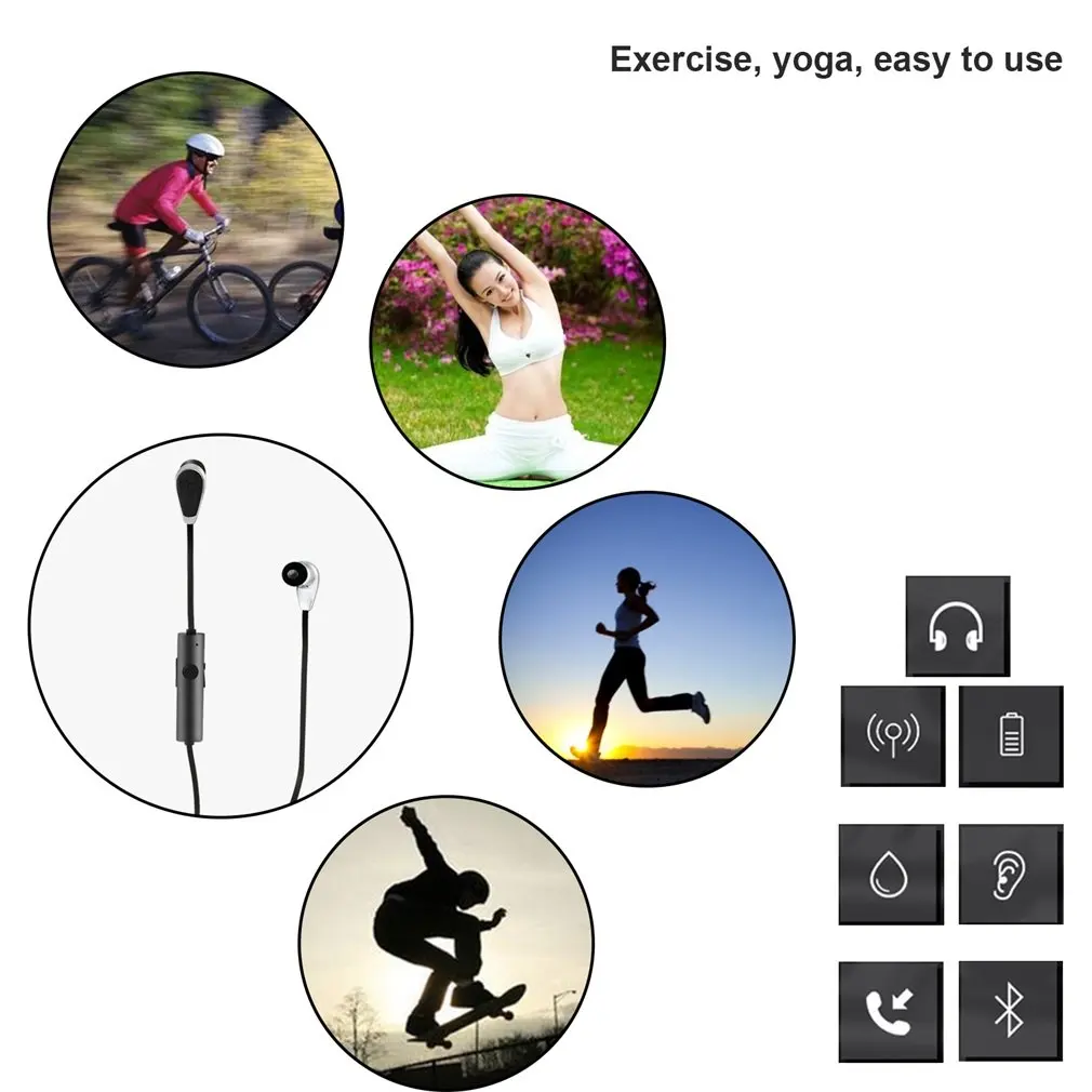 New Extremely Light wireless Music V4.1 Headset motion stereo Headset Noise Isolation Earphone For Phone
