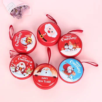 

5 Pcs Christmas Santa Claus Candy Coin Purse Children Pocket Small Money Wallet Pouch Zip Coin Bag Kid Gift