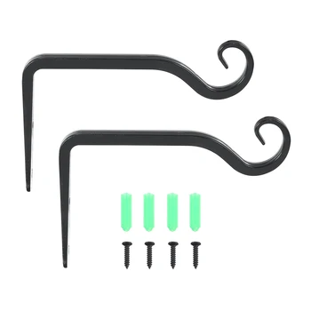 

2pcs European Style Balcony Plant Flower Pot Hooks Holder Iron Plants Pots Hooks Wall Light Hook Bracket